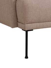 Chaise longue in tessuto con piedini in metallo Fluente, Rivestimento: 100% poliestere 35.000 ci, Struttura: legno di pino massiccio, , Piedini: metallo verniciato a polv, Tessuto taupe, Larg. 202 x Prof. 85 cm, schienale a destra
