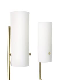 Grote hanglamp Vivian in goudkleurig, Lampenkap: glas, Baldakijn: gecoat metaal, Wit, goud, Ø 65  x H 88 cm