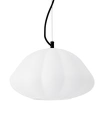 Lampada a sospensione dalla forma organica Elba, Paralume: vetro, Baldacchino: metallo rivestito, Bianco crema, Ø 32 x Alt. 17 cm