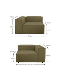 Modulares Sofa Lennon (3-Sitzer) in Grün, Bezug: Polyester Der hochwertige, Gestell: Massives Kiefernholz, FSC, Webstoff Grün, B 238 x T 119 cm