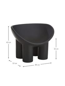 Design fauteuil Roly Poly in antraciet, Polyethyleen, vervaardigd volgens het rotatiegietprocédé, Antraciet, B 84 x H 57 cm