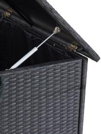 Kissen-Aufbewahrungsbox Lora in Schwarz, Gestell: Aluminium, beschichtet, Innen: Polyurethan, Beine: Kunststoff, Edelstahl, be, Schwarz, B 154 x H 93 cm