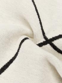 Katoenen kussenhoes Nova met abstracte print, Wit, zwart, 50 x 50 cm