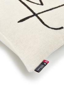 Housse de coussin 50x50 coton Nova Abstract, Blanc crème, noir, larg. 50 x long. 50 cm