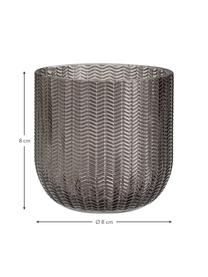 Porte-brosses à dents en verre Emilia, Verre, Gris, Ø 8 x haut. 8 cm
