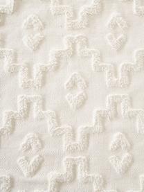 Alfombra redonda de algodón texturizada Idris, 100% algodón, Blanco crema, Ø 120 cm (Tamaño S)