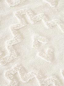 Alfombra redonda de algodón texturizada Idris, 100% algodón, Blanco crema, Ø 120 cm (Tamaño S)