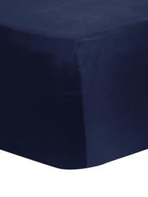 Sábana bajera para boxspring de satén Comfort, Azul oscuro, Cama 200 cm (200 x 200 cm)