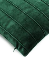 Zamatový poťah na vankúš so štruktúrovaným vzorom Lola, Zamat (100 % polyester), Zelená, Š 30 x D 50 cm