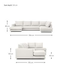 Wohnlandschaft Tribeca, Bezug: 100 % Polyester Der hochw, Gestell: Massives Kiefernholz, Füße: Massives Buchenholz, lack, Webstoff Beige, B 356 x T 195 cm, Eckteil rechts
