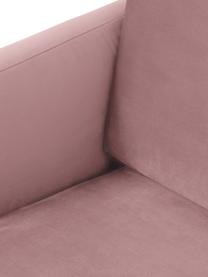 Samt-Sofa Fluente (2-Sitzer) in Rosa mit Metall-Füßen, Bezug: Samt (Hochwertiger Polyes, Gestell: Massives Kiefernholz, FSC, Füße: Metall, pulverbeschichtet, Samt Rosa, B 166 x T 85 cm
