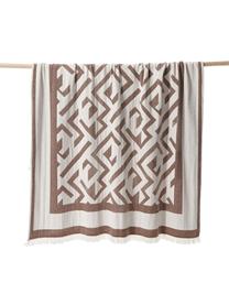 Pléd s třásněmi a geometrickým vzorem Arthur, 50 % bavlna, 50 % polyester

Materiál použitý v tomto produktu byl testován na škodlivé látky a certifikován podle STANDARD 100 od OEKO-TEX®, 6457CIT, CITEVE., Hnědá, bílá, Š 130 cm, D 170 cm