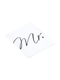 Komplet poszewek na poduszkę Mr&Mrs, 2 elem., Biały, czarny, S 40 x D 40 cm