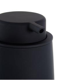Dosificador de jabón de porcelana Nova One, Recipiente: porcelana, Dosificador: plástico, Negro, Ø 8 x Al 12 cm
