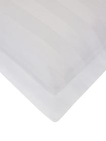 Pruhované povlečení z bavlněného saténu Willa, Bílá, 200 x 200 cm + 2 polštáře 80 x 80 cm