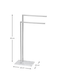 Handdoekenhouder Alperton, Houder: metaal, Chroomkleurig, wit, gemarmerd, B 30 x H 83 cm