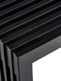 Sgabello in legno di mogano nero Rib, Legno di mogano verniciato, Nero, Larg. 45 x Alt. 43 cm