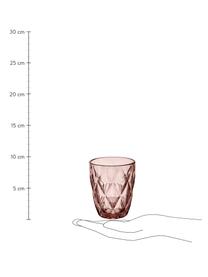Verres à eau avec embossage décoratif Colorado, 4 pièces, Verre, Tons baies, Ø 8 x haut. 10 cm, 260 ml