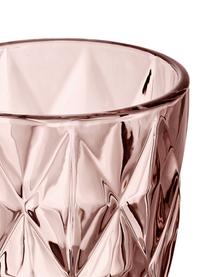 Verres à eau avec embossage décoratif Colorado, 4 pièces, Verre, Tons baies, Ø 8 x haut. 10 cm, 260 ml