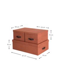 Aufbewahrungsboxen-Set Inge II, 3-tlg., Terrakotta, Set mit verschiedenen Größen