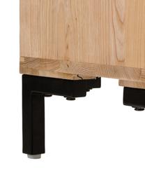 Sideboard Leif mit Türen aus massivem Eschenholz, Korpus: Massives Eschenholz, lack, Griffe: Metall, beschichtet, Eschenholz, B 177 x H 75 cm