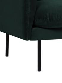 Samt-Sofa Moby (3-Sitzer) in Dunkelgrün mit Metall-Füßen, Bezug: Samt (Hochwertiger Polyes, Gestell: Massives Kiefernholz, FSC, Füße: Metall, pulverbeschichtet, Samt Dunkelgrün, B 220 x T 95 cm