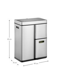 Abfalleimer Mirage mit Sensor-Funktion, 30 L + 2 x 15 L, Behälter: Edelstahl, gebürstet, Silberfarben, B 49 x H 65 cm, 30 L + 2x15 L