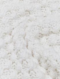 Strick-Kissenhülle Miri in Weiss mit Quasten, 100% gekämmte Baumwolle, Weiss, 50 x 50 cm