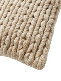 Federa arredo a maglia grossa beige fatta a mano Adyna, 100% acrilico, Beige, Larg. 45 x Lung. 45 cm