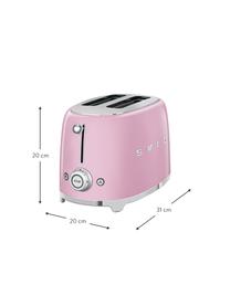 Kompakt Toaster 50's Style, Edelstahl, lackiert, Rosa, glänzend, B 31 x T 20 cm