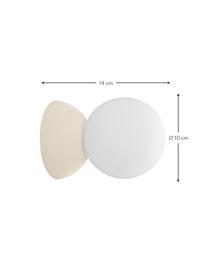 Petit plafonnier/applique en verre et béton Zero, Blanc, Ø 10 x prof. 14 cm