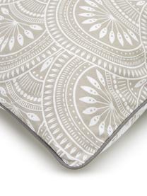 Vzorované oboustranné povlečení z organické bavlny Tiara, Taupe, krémově bílá, 200 x 200 cm + 2 polštáře 80 x 80 cm