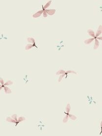 Aankleedmat Windflower van biokatoen, Bekleding: 100% biokatoen, OCS-gecer, Crèmewit, roze, patroon, B 30 x L 70 cm