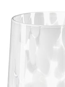 Vasos artesanales estampados Oakley, 4 uds., Vidrio, Blanco, Ø 9 x Al 10 cm, 370 ml