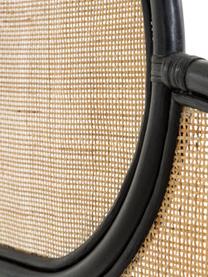Rattan-Kopfteil Lalita, Rahmen: Rattan, lackiert, Platte: Rattangeflecht, Rattan, Schwarz, B 170 x H 120 cm