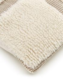 Ručně tkaný povlak na polštář Laine, Béžová, krémově bílá, Š 45 cm, D 45 cm