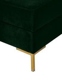 Tabouret de canapé en velours avec coffre Luna, Velours vert foncé, larg. 77 x haut. 49 cm