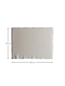 Zagłówek do łóżka z lnu Palma, Tapicerka: 100% len, Beżowa tkanina, S 160 x W 122 cm