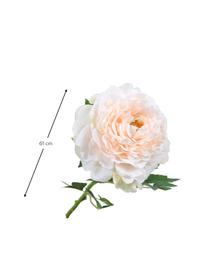 Flor artificial Pfingstrose, Plástico, alambre de metal, Blanco, rosa, L 61 cm