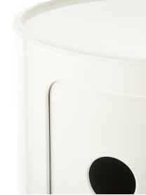 Stolik pomocniczy Componibile, 4 moduły, Tworzywo sztuczne (ABS), lakierowane, z certyfikatem Greenguard, Biały, wysoki połysk, Ø 32 x W 77 cm