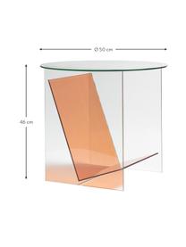 Glas-Beistelltisch Tabloid in Transparent/Orange, Glas, Transparent, Orange, Ø 50 x H 46 cm