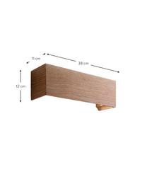 Aplique de madera LED Badia, Pantalla: madera de roble, Roble, An 38 x Al 12 cm
