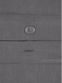 Set lenzuola in raso di cotone grigio scuro Comfort, Tessuto: raso Densità del filo 250, Grigio scuro, 240 x 300 cm + 2 federe 50 x 80 cm