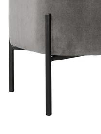 Pouf in velluto Harper, Rivestimento: velluto, Velluto grigio, nero, Larg. 46 x Alt. 44 cm