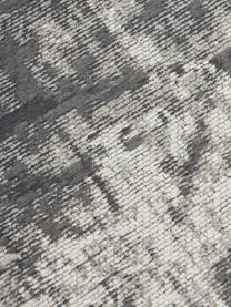 Handgewebter Baumwollläufer Luise im Vintage Style, Flor: 100 % Baumwolle, Grau- und Weißtöne, B 80 x L 200 cm