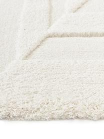 Puszysty dywan z długim włosiem z wypukłą strukturą Zion, Kremowobiały, S 120 x D 180 cm (Rozmiar S)