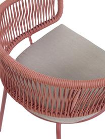 Gartenstuhl Nadin mit geflochtenem Seil, Gestell: Metall, verzinkt und lack, Bezug: Polyester, Altrosa, B 58 x T 48 cm