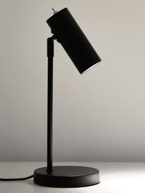 Lámpara de escritorio de metal Cassandra, estilo moderno, Pantalla: metal con pintura en polv, Cable: cubierto en tela, Negro mate, Ø 15 x Al 40 cm