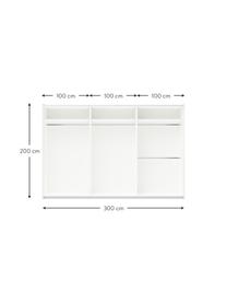 Modulární šatní skříň s posuvnými dveřmi Leon, šířka 300 cm, různé varianty, Bílá, Interiér Basic, Š 300 x V 200 cm