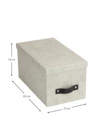 Aufbewahrungsbox Silvia II, 2 Stück, Box: Canvas, fester Karton (10, Griff: Leder, Beige, B 17 x H 15 cm